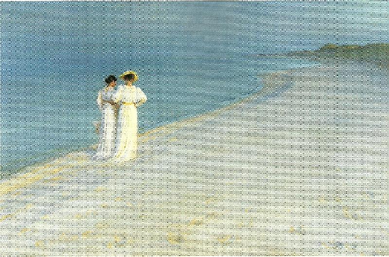 Peter Severin Kroyer sommeraften pa skagen sonderstrand